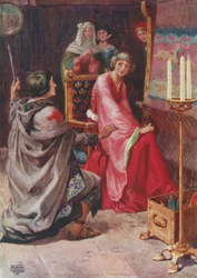 Der Pilger und die Königin, aus The Staff and Scrip von Dante G. Rossetti